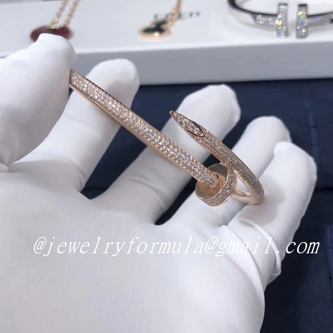 Classic Cartier Juste Un Clou Nail Bracelet 18K Yellow Gold with 374  Diamond Paved N6709817