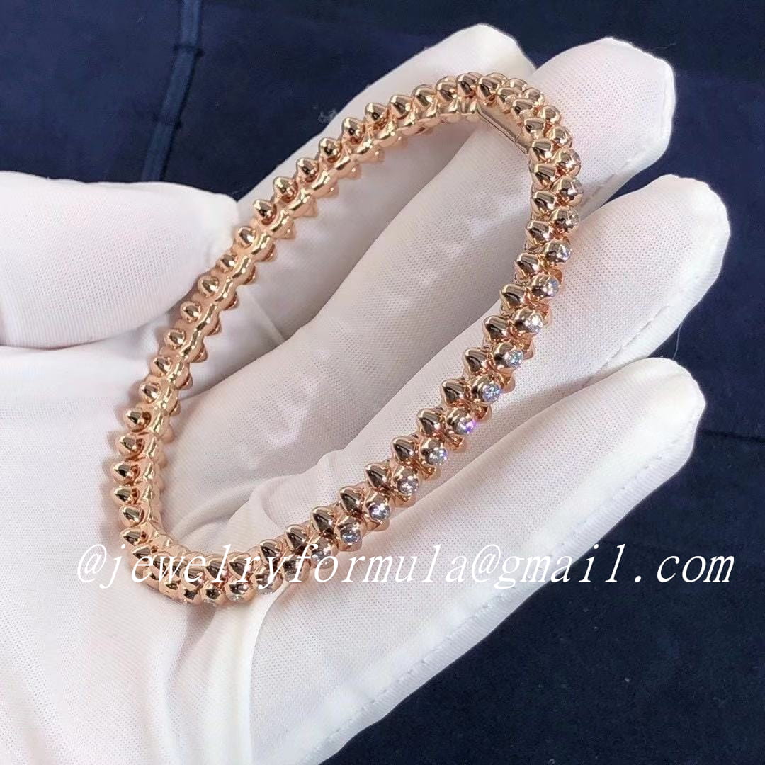Customized Jewelry：18K Pink Gold Clash De Cartier Diamond 